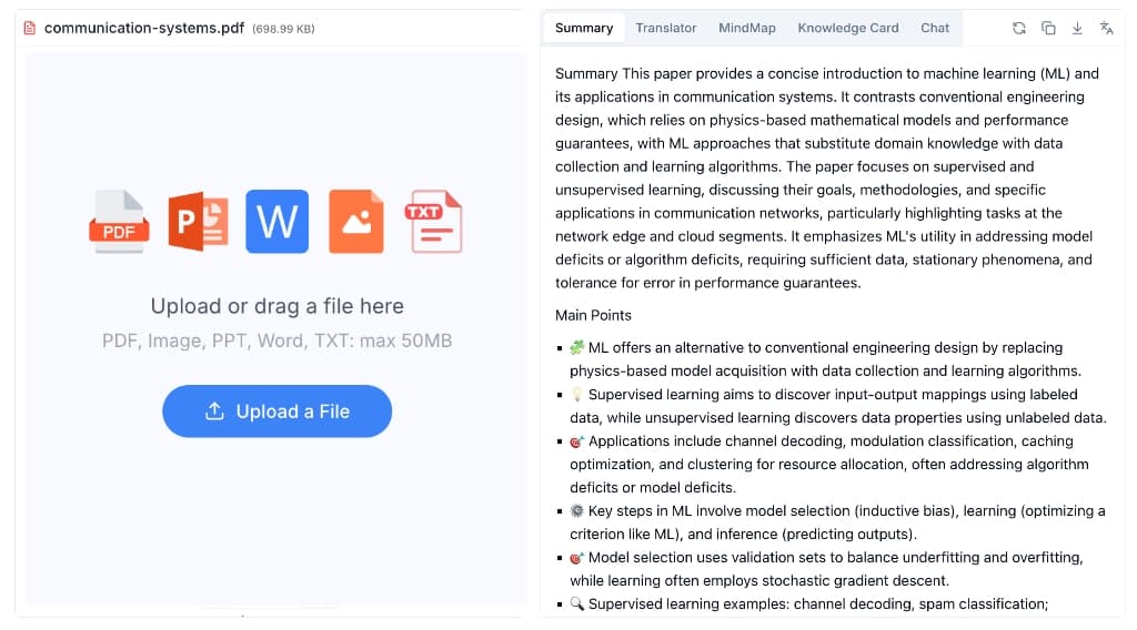 Multi-Format Document Summary Feature