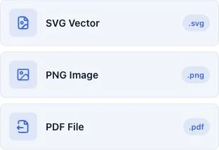 Actual visual export choices: SVG Vector, PNG Image and PDF File.