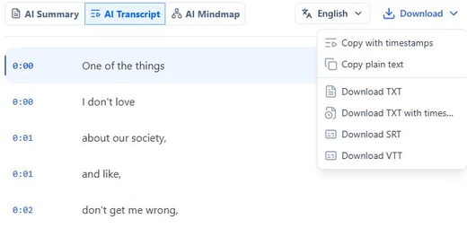 Copy text and choose a format